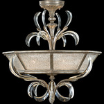 Beveled Arcs Semi Flush Mount - Silver / Crystal