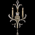 Beveled Arcs Fleur Wall Sconce - Silver / Crystal