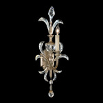 Beveled Arcs Fleur Wall Sconce - Silver / Crystal
