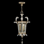 Beveled Arcs Lantern Pendant - Silver / Crystal