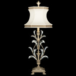 Beveled Arcs Slim Table Lamp - Silver / Off White