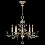 Crystal Laurel Chandelier - Antique Taupe w/Silver Leaf / Crystal