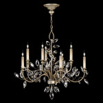 Crystal Laurel Chandelier - Antique Taupe w/Silver Leaf / Crystal