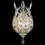 Crystal Laurel Egg Wall Sconce - Antique Taupe w/Silver Leaf / Crystal