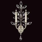 Crystal Laurel Fleur Wall Sconce - Silver / Crystal