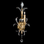 Beveled Arcs Fleur Wall Sconce - Gold / Crystal