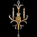 Beveled Arcs Fleur Wall Sconce - Gold / Crystal