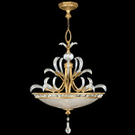 Beveled Arcs Bowl Pendant - Gold / Crystal