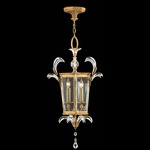 Beveled Arcs Lantern Pendant - Gold / Crystal