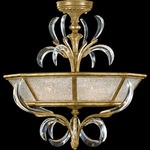 Beveled Arcs Semi Flush Mount - Gold / Crystal