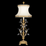 Beveled Arcs Slim Table Lamp - Gold / Off White