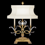 Beveled Arcs Wide Table Lamp - Gold / Off White