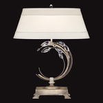 Crystal Laurel Cone Table Lamp - Silver Leaf / Crystal