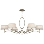 Allegretto Low Chandelier - White Linen / Silver Leaf