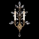Crystal Laurel Fleur Wall Sconce - Gold / Crystal