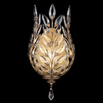 Crystal Laurel Egg Wall Sconce - Antique Warm Gold Leaf / Crystal