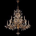 Crystal Laurel Foyer Chandelier - Gold / Crystal