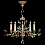 Crystal Laurel Chandelier - Antique Warm Gold Leaf / Crystal