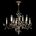 Crystal Laurel Chandelier - Antique Warm Gold Leaf / Crystal
