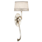 Allegretto Wall Sconce - White Linen / Silver Leaf