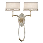 Allegretto Duo Wall Sconce - White Linen / Silver Leaf