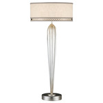 Allegretto Slim Table Lamp - White Linen / Silver Leaf