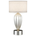 Allegretto Drop Table Lamp - White Linen / Silver Leaf