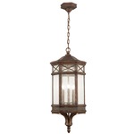 Holland Park Outdoor Pendant - Antique Bronze / Seedy Glass