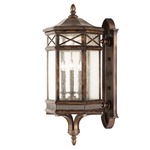 Holland Park Large Outdoor Wall Sconce - Antique Bronze / Seedy Glass