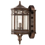 Holland Park Large Outdoor Wall Sconce - Antique Bronze / Seedy Glass