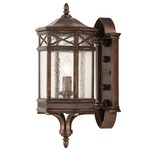 Holland Park Large Outdoor Wall Sconce - Antique Bronze / Seedy Glass