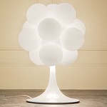 Babol Table Lamp - White Lacquered / White Glass