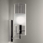Xilo A10 Wall Sconce - Chrome / Clear / Sandblasted