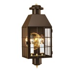 American Heritage 2 Light Outdoor Wall Sconce - Bronze / Clear