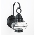 Cottage Onion Outdoor Wall Light - Black / Clear