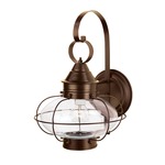 Cottage Onion Outdoor Wall Light - Bronze / Clear