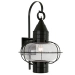 Classic Onion Outdoor Wall Sconce - Black / Seedy