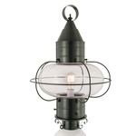 Classic Onion Outdoor Post Mount - Gunmetal / Clear