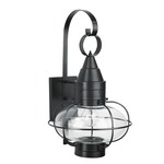 Classic Onion Outdoor Wall Sconce - Black / Clear