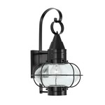 Classic Onion Outdoor Wall Sconce - Black / Seedy