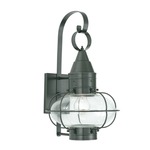 Classic Onion Outdoor Wall Sconce - Gunmetal / Clear