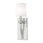 Roule Wall Sconce - Brushed Nickel / White