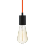 SoCo Modern Socket Pendant - Black / Orange Cord