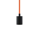 Soco Modern Socket Pendant - Black / Orange Cord