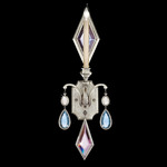 Encased Gems Wall Sconce - Silver Leaf / Multicolor Gems