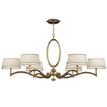 Allegretto Low Chandelier - White Linen / Gold Leaf