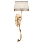 Allegretto Wall Sconce - White Linen / Gold Leaf