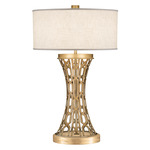 Allegretto Hourglass Table Lamp - White Linen / Gold Leaf
