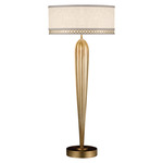 Allegretto Slim Table Lamp - White Linen / Gold Leaf