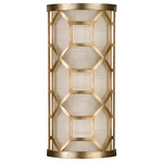 Allegretto Filigree Wall Sconce - White Linen / Gold Leaf